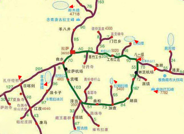 西藏各地海拔高度是多少米?