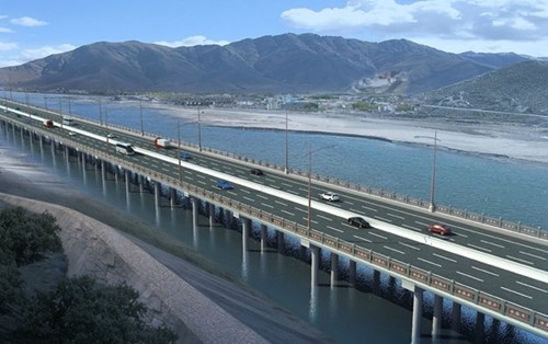 西藏旅游高原景观大道 拉萨将建全球海拔最高环城路效果图